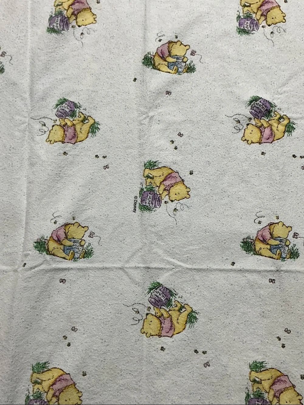 Disney Winnie the Pooh Vintage 100% Cotton Baby Blanket Sz 27” X 36”.